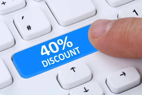 40% veertig procent korting knop coupon voucher verkoop online sho — Stockfoto