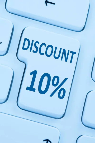 10% dieci per cento sconto pulsante coupon di vendita on-line di shopping inte — Foto Stock