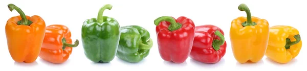 Papryka, papryka papryka papryki kolorowe warzywa na białym tle — Zdjęcie stockowe