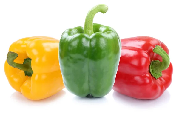 Bell pepper peppers paprika paprikas colorful vegetable isolated — Stock Photo, Image