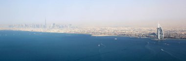 Dubai panorama Burj Khalifa Al Arap Hotel havadan görünümü fotoğraf