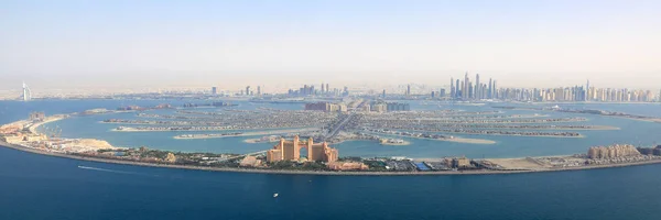 Panorama de Dubai The Palm Jumeirah isla Atlantis Hotel Marina ae — Foto de Stock