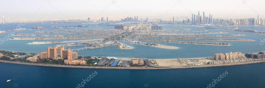 Dubai The Palm Island Atlantis Hotel panorama Marina aerial view