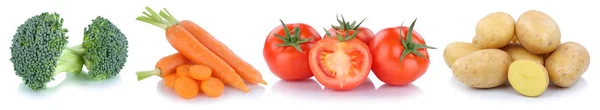 Sebze havuç domates sebze patates yemek içinde izole — Stok fotoğraf
