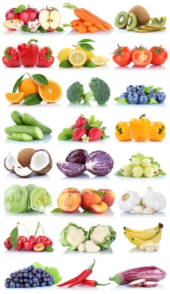 水果和蔬菜集合分离的桔色的苹果生菜 b — 图库照片