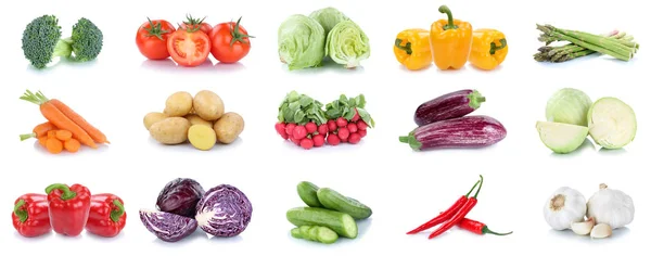 Sammlung von Gemüse Karotten Tomaten Gurken Auberginen Glocke — Stockfoto