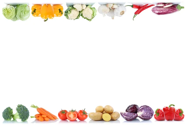 Овощи копировать пространство границы помидоры салат колокол бодрости — стоковое фото