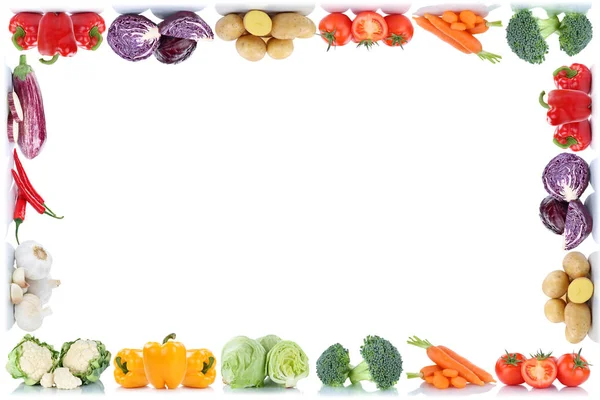 Овощи рамка копирайт пространство копирования границы помидоры салат быть — стоковое фото