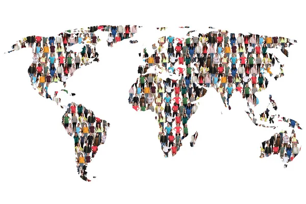 Carte du monde Terre multiculturel groupe de personnes intégration immigr — Photo