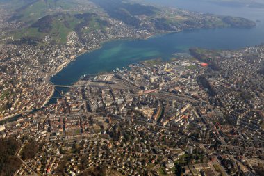 Lucerne Luzern İsviçre şehir şehir havadan görünümü fotoğraf