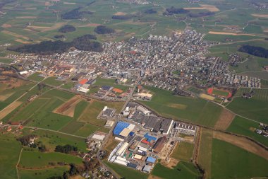 Hochdorf near Lucerne Luzern Switzerland town aerial view photog clipart