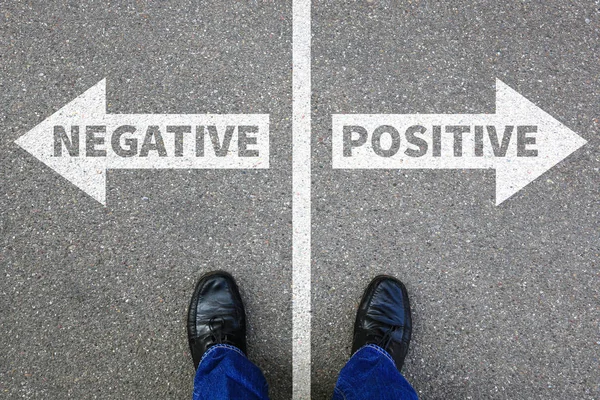 Negative positive thinking good bad thoughts attitude business c — Stock Photo, Image