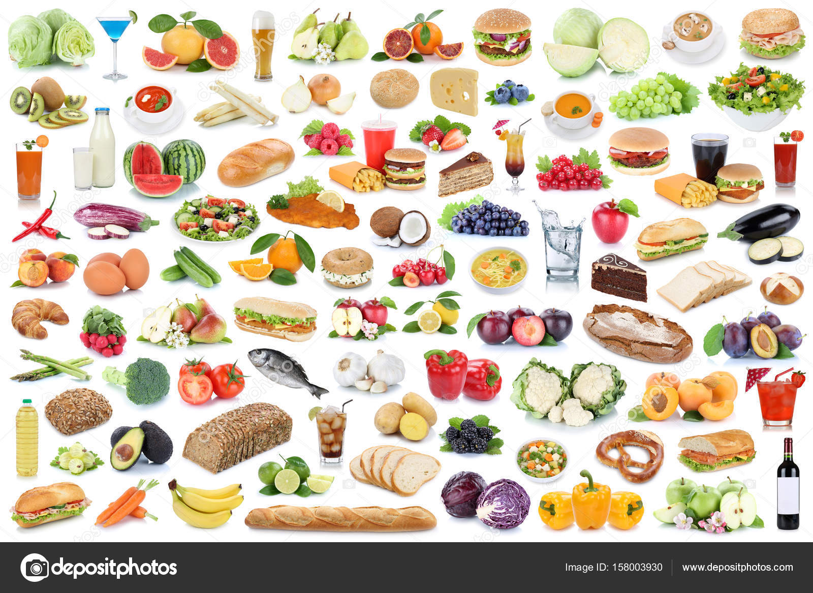 Recogida de alimentos y bebidas collage comer frutas saludables