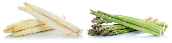 Witte en groene asperges vers fruit geïsoleerd — Stockfoto