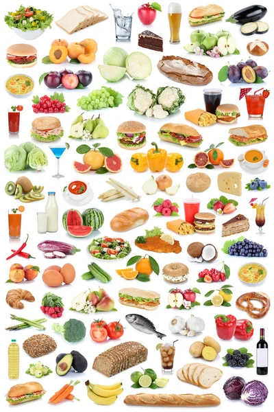 食物和饮料收集健康吃水果蔬菜水果 — 图库照片