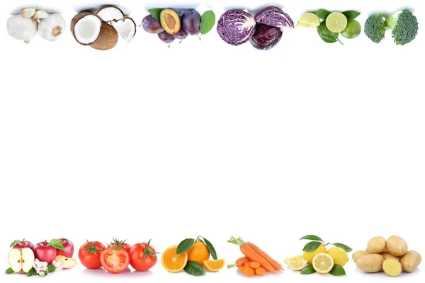 Ovoce a zeleniny, zeleninové jídlo cop jablka pomeranče rajčata — Stock fotografie