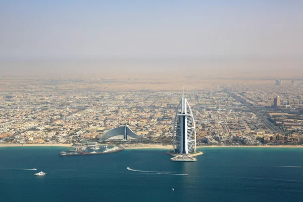 Dubai Burj Al Arab Hotel aerial view photography — Stock Photo, Image