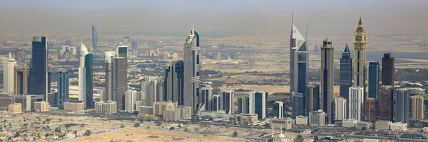 Dubai Emirates Towers panorama panorâmico vista aérea fotografia — Fotografia de Stock