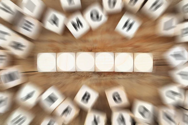 Dice with copyspace for six letters or text business concept — Stock Photo, Image