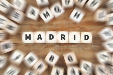 Madrid İspanya şehir zar iş kavramı