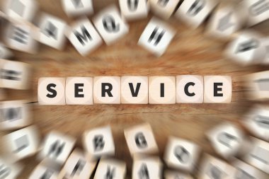 Servis hizmetleri desteği zar iş kavramı