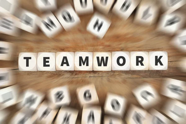 Teamwork team success successful together dice business concept — Stock Photo, Image