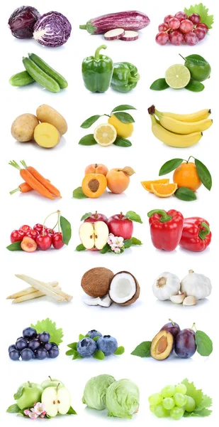 Recolección de frutas y verduras lechuga de manzana aislada b — Foto de Stock