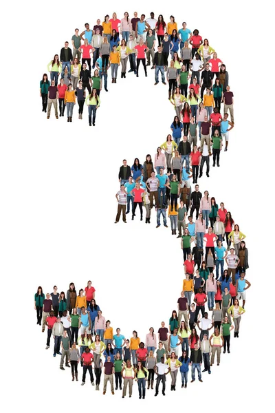 Number three 3 group of people — Stock Photo, Image