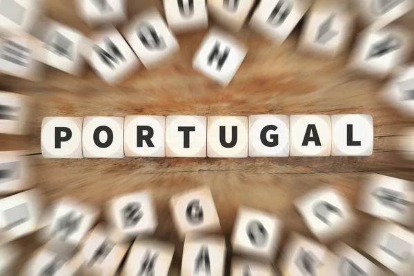 ポルトガル国旅行旅サイコロ ビジネス コンセプト — ストック写真