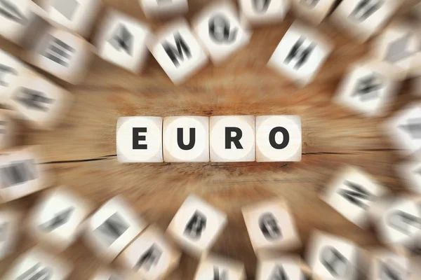 Euro munt geld Eu Europa financiële dobbelstenen bedrijfsconcept — Stockfoto