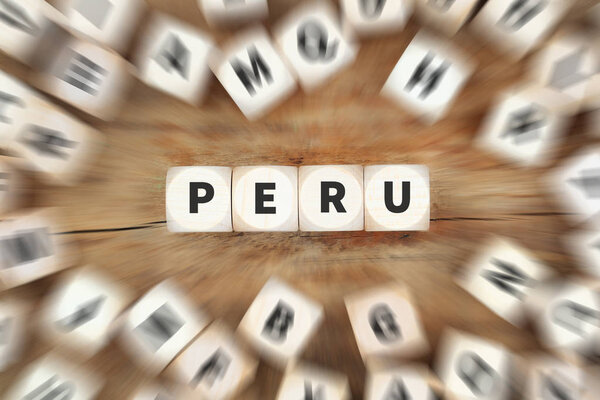 Peru country travel dice business concept
