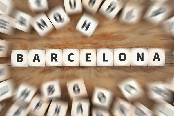 Città di Barcellona viaggi viaggio dadi concetto di business — Foto Stock