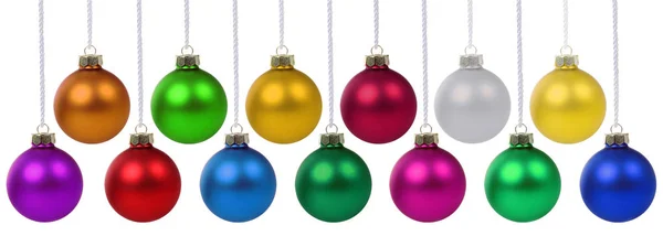 Boules de Noël boules bannière déco décoration pendaison isolé — Photo
