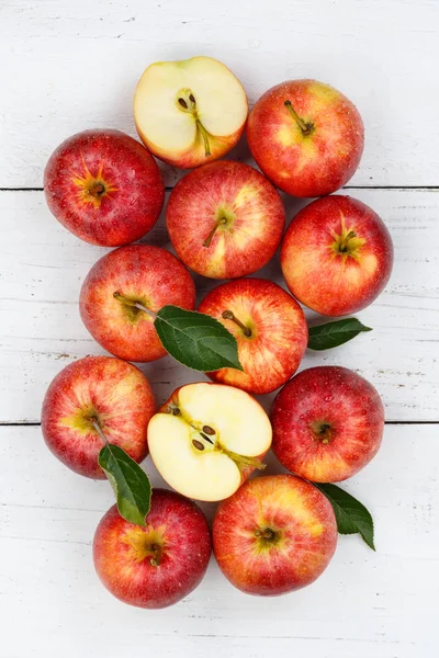 Το top view μορφή κόκκινο πορτρέτο φρούτα φρούτα μήλο μήλα — Φωτογραφία Αρχείου