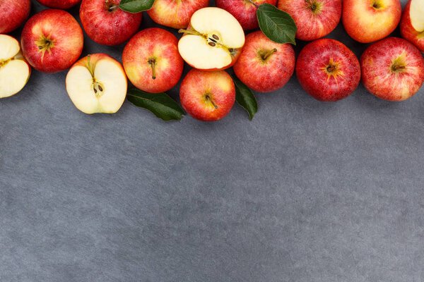 Apples apple fruit fruits slate copyspace red top view