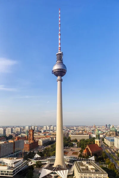Berlin skyline fernsehturm alexanderplatz deutschland hochformat c — Stockfoto