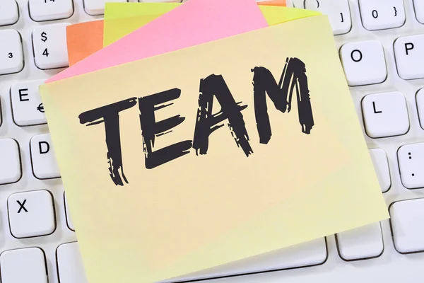 Team teamwork working together office business concept note pape — Stock Photo, Image