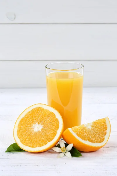 Orangensaft Orangen Hochformat Copyspace Früchte Frischgetränk — Stockfoto