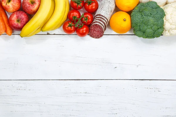 Frukt och grönsaker mat samling matlagning ingredienser copysp — Stockfoto