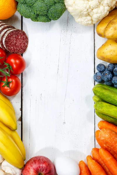 Frutas e legumes coleta de alimentos quadro de cozinha retrato para — Fotografia de Stock