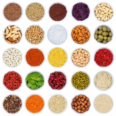 Baharat ve otlar sebze fındık Meydanı yukarıdan topluluğu