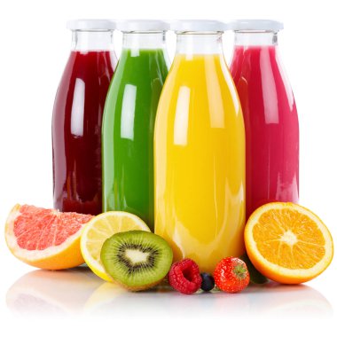 İzole meyve suyu güler yüzlü smoothies şişe kare 