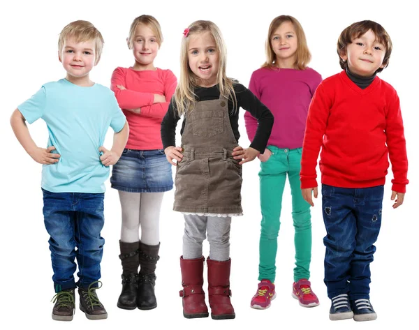 Groupe d'enfants enfants enfants petits garçons filles isolées sur blanc — Photo