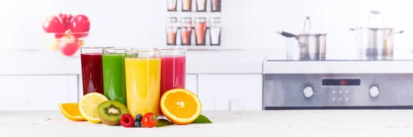 ジュース スムージー スムージー オレンジ オレンジ フルーツ果物バナーを癒す — ストック写真