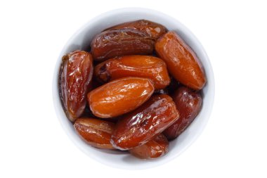 Beyaz izole kase yukarıda tarihleri meyve tarihi