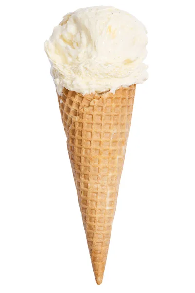 Vanilleeis Schöpflöffel Eisbecher Kegel Eis Sommer ist — Stockfoto