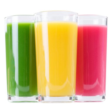 Suyu güler yüzlü smoothies turuncu beyaz izole cam