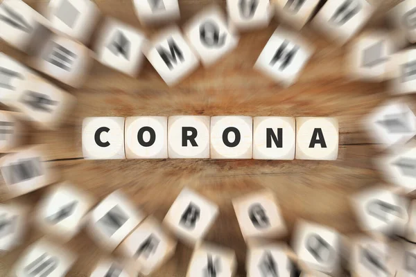 Corona Virus Coronavirus Sjukdom Sjukdom Frisk Hälsa Tärning Koncept Idé — Stockfoto