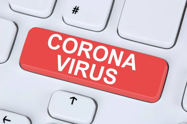 Coronavirus Corona Virus Infektion Sjukdom Sjukdom Frisk Hälsa Dator Tangentbord — Stockfoto