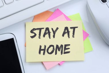 Evde kal Coronavirus Corona virüsü doktor hasta hastalık masası klavyesi